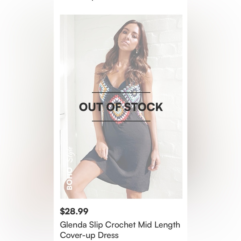 CUPSHE Bohemian Crochet Black coverup